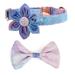 DUAIU Dog Collar Floral Dog Collar for Soft Comfy Pet Collars with Safety Buckle Detachable Flower and Bowtie Adjustable Dog Collars for Small/Medium/Large Dog/Girl Dog/Boy Dog (S)