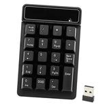 2.4Ghz Wireless Numeric Keypad Mechanical Feel Number Pad Keyboard 19 Keys w/ USB Receiver Water-proof for Laptop Desktop PC Notebook Black