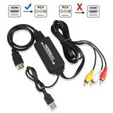 AMERTEER HDMI to RCA Cable 6ft 1080P HDMI Male to AV 3RCA Video Audio AV Cable Converter Adapter For HDTV DVD One-way Transmission