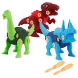 Fidget Toys Diy Dinosaurs Disassemble Children S Toys Screwdriver Puzzle Building Blocks Kit