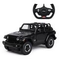 Rastar 2.4Ghz Remote Control 1/14 Jeep Wrangler Rubicon Licensed RC Model Car w/Open Doors Black