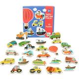 Large Matching Puzzle Cards 3D Wooden Cartoon Animal Fruit Vegetable Traffic Baby Educational Learning Jigsaw Toys