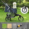 55 LBS Premium Folding Dog Stroller Heavy Duty Pet Stroller for Small Medium Dogs Cats Three Wheels Pet StrollerRotation Folding Convertible Design Black