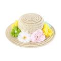 AURORA TRADE Pet Hat Braided Sun-Proof Adjustable Cat Dog Summer Sun Shade Straw Hat for Outdoor