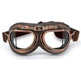 Evomosa Motorcycle Goggles Vintage Pilot Style Cruiser Scooter Goggle Outdoor Sand Goggles Unisex Copper Frame + Transparent Lens