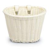 Bicycle Front Basket Handwoven Kid Adult Bike Handlebar Carrier Bag (White)