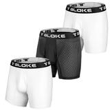 T Bloke Boxer Shorts S Size 3 Pack Black Mesh &Two White Mesh Boys Briefs