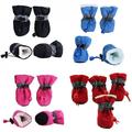 4pcs Non-slip Puppy Shoes Soft-soled Pet Dog Shoes Winter Waterproof Warm Dog Boots Red 1