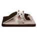 FurHaven Pet Products Berber & Suede Blanket-Top Orthopedic Deluxe Mat Pet Bed for Dogs & Cats - Espresso Medium