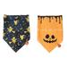 2 Pack Dog Halloween Bandana Pumpkin Ghost Witch Triangle Bibs Fall Pet Scarf with Bells Adjustable Fit Halloween Dog Costume Handkerchief for Small Medium Dogs Cats