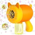 WisToyz Bubble Machine Cat Bubble Blower Gun with Bubble Solution Anti-leakage Bubble Maker for Kids