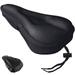 Elbourn Gel Bike Seat Cover - Soft Gel Bicycle Seat with Cross Straps of The Bottom with Water&Dust Resistant Cover (Black)