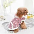 Dog Winter Warm Little Daisy Print Coat Winter Coral Fleece Teddy Warm Clothes Cute Padded Coat for Small Dogs Winter