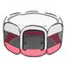 Pet House for Dogs and Cats 45 Portable Foldable 600D Oxford Cloth & Mesh Pet Playpen Fence with Eight Panels Pink