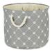 Bone Dry Pet Storage Collection Paw and Bone Medium Round 12x15x15 Gray Trellis