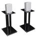 2 Satellite Speaker Stands for Surround Sound Home Theaters Glass & Aluminum - Clear & Black