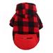 Dog Hoodie Pet Coat Cozy Stylish Plaid Dog Winter Sweatshirt Fleece Vest with Hat and Leash Hole Doggie Pullover Warm Jacket Pets Cold Weather Clothes Outfit for Small Medium Dogs