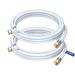Coaxial Cable RG6 with a Right Angle 90Â° Connector 12 ft 2 Pack Coax Cable F-Type Triple Shielded Coax Cable 12 Feet (White)