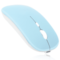 2.4GHz & Bluetooth Rechargeable Mouse for Infinix Zero X Bluetooth Wireless Mouse Designed for Laptop / PC / Mac / iPad pro / Computer / Tablet / Android Sky Blue