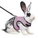 XWQ Rabbit Harness Comfortable Adjustable Traction Tool Ferret Rats Hamster Soft Mesh Harness Leash Vest Set Pet Supplies