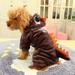 Lovely Pet Winter Warmer Costume Dinosaur Thicken Jumpsuits Fleece Dog Coat Jacket Hoodie for Pet Dogs Outfit