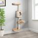 PawHut Cat Tree Cat Shelf Wall-Mounted Shelter w/ Condo Pet Bed Scratching Post