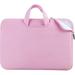 RAINYEAR 13 Inch Laptop Sleeve Case Compatible with 13 13.3 13.5 Chromebook Notebook Computer Ultrabook Protective Slim Padded Carrying Bag Cover with Handle Strap Pocket (Pink)