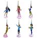 Vanellope Princess Mulan Elsa Aurora Snow White Belle Jasmine 6pc Fan Pull Chain