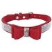 Crystal Dog Collar with Bow Tie Rhinestone Puppy Collars Bling for Small Dogsï¼Œ8.6-11 Inch (Pack of 1) Red