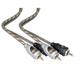 2 Sets (Pairs) Rockford RFI-6 6 feet (1.8 meters) twisted pair RCA cable with woven outer shield