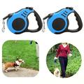 2Pack 3M Automatic Heavy-Duty Flexible Walking Dog Cat Pet Leash Rope Traction Belt Upgraded locking System Non Slip Grip No Tangle Extending Running Leads Pet Training