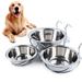 HEVIRGO Metal Dog Pet Bowl Cage Crate Non Slip Hanging Food Dish Water Feeder with Hook