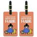 I Accessorize with Dog Hair Pet Fur Luggage ID Tags Suitcase Carry-On Cards - Set of 2
