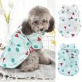 XWQ Pet Pajamas Geometric Pattern Dress-up Skin-friendly Pet Short Sleeves Cardigan Outfit Dogs Supplies