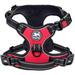 PoyPet No Pull Dog Harness No Choke Front Lead Dog Reflective Harness Adjustable Soft Padded Pet Vest with Easy Control Handle for Small to Large Dogs Red XL