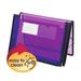 Smead-1PK Poly Wallets 2.25 Expansion 1 Section Elastic Cord Closure Letter Size Translucent Purple