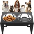 Sunmeyke Stainless Steel Elevated Dog Bowls Stand(up to 20.3 ) Adjustable Raised Dog Bowl for Medium Large Sized Dogs with 1 4L Perfect Dog Food Bowls 5 Neater Heights