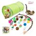 21pcs Cat Toys Kitten Toy Kitten Tunnel Feather Teaser Fish Mouse Mice Hanging Balls Cat Collapsible Rabbit Interactive Toy