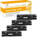 Toner H-Party 4-Pack Compatible Toner Cartridge Replacement for Canon 125 3484B001AA (Black)