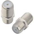 F-Type RF Coaxial Connectors RG6 Adapter F Female To F Female Antenna Connector Female To Female Coaxial Connector F Type Jack (Hole) Cable Connector for TV Antenna Nickel Plated Pack of 2