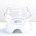 Elevated Cat Dog Bowls Pet Food and Water Bowl with 15Â°Tilted Raised Pet Feeding Basic Bowl for Cats Small Dogs and Other Small Animals White