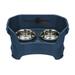 Neater Pets Neater Feeder Deluxe Mess-Proof Elevated Food & Water Bowls for Medium Dogs Dark Blue