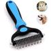 Pet Grooming Tool- 2 Sided Undercoat Rake for Dogs &Cats-Safe and Effective Dematting Comb for Mats&Tangles Removing-No More Nasty Shedding or Flying Hair