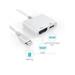 Lighting to Digital AV Adapter 2 in 1 Plug and Play 1080P Audio AV Connector HDMI AV Adapter Converter Compatible with iPhone XR/ XS/ Max X /8 /7/ 6 Plus /Pad to TV Projector Monitor- White 2pcs