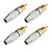 4Pcs RCA Male Solderless Coax Audio Video Jack Adapter Wire Cable Connector