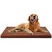 Dog Beds for Medium Dogs Orthopedic Dog Bed Memory Foam Dog Mat Removable Washable Cover Brown Plush Flannel Fleece Pet Bed Nonskid Bottom