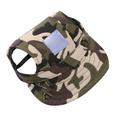Dog Baseball Cap Adjustable Dog Outdoor Sport Sun Protection Baseball Hat Cap with Neck Strap Visor Sunbonnet Outfit with Ear Holes for Puppy Small Dogs Camo