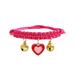 HEVIRGO Kitten Collar Bright Color Party Dress Up Adjustable Pet Collar Small Dogs Necklace with Bells for Cats Puppy Dogs Red Rop