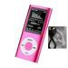 Mp3 Player Music Player with 128MB-8GB Memory Portable Digital Music Player/Video/Voice Record/FM Radio/E-Book Reader/Photo Viewer/Digital LCD Screen/Multi Language - Pink