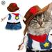 Luxtrada Pet Dog Cat Halloween Christmas Costumes The Cowboy for Party Christmas Special Events Costume West Cowboy Uniform with Hat Funny Pet Cowboy Outfit Clothing for Dog cat